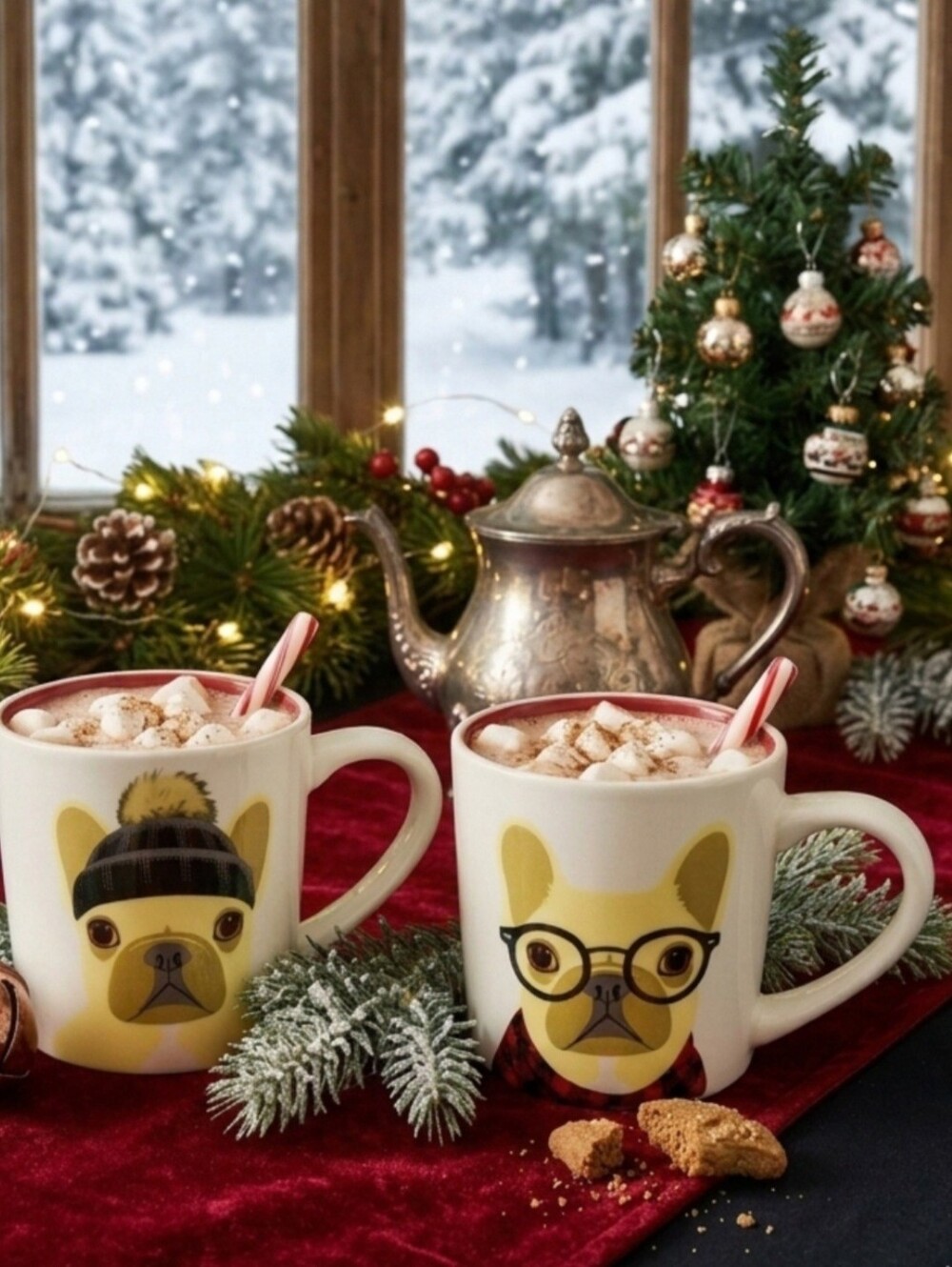 MAGENTA French Bulldog Mugs